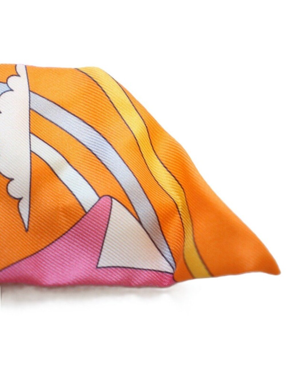 Hermes Tsuiri My Cloud Silk 100% Orange Scarf - Picture 9 of 10